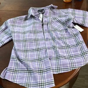 New With Tags Forever 21 Oversized Lavender Flannel Shacket Size L